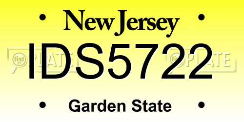 IDS5722 New Jersey License Plate