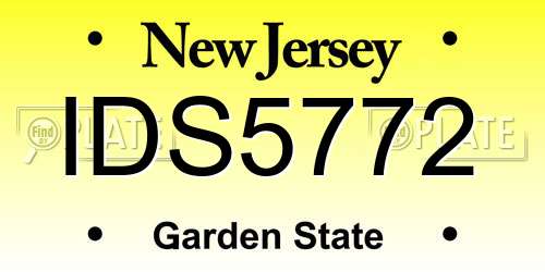 IDS5772 New Jersey License Plate