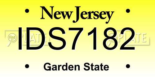 IDS7182 New Jersey License Plate