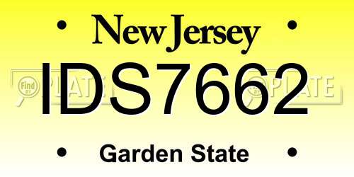 IDS7662 New Jersey License Plate