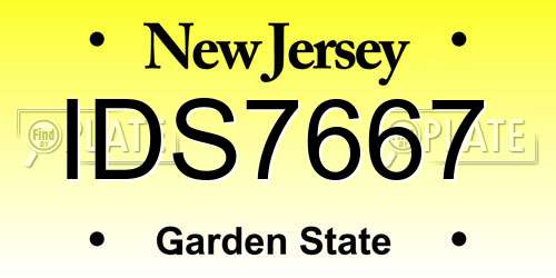 IDS7667 New Jersey License Plate