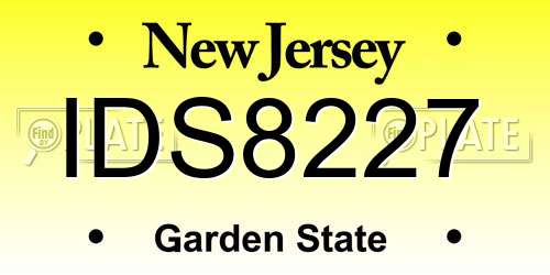 IDS8227 New Jersey License Plate