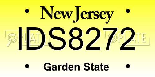 IDS8272 New Jersey License Plate