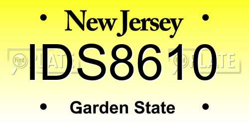 IDS8610 New Jersey License Plate