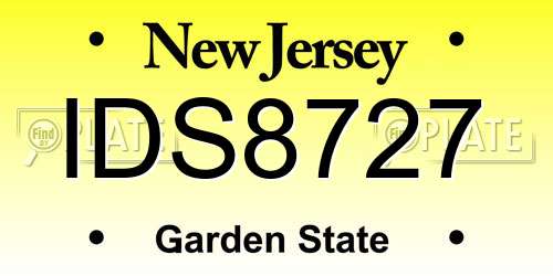 IDS8727 New Jersey License Plate