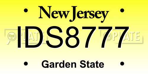 IDS8777 New Jersey License Plate