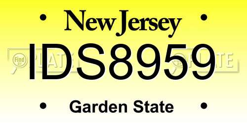 IDS8959 New Jersey License Plate