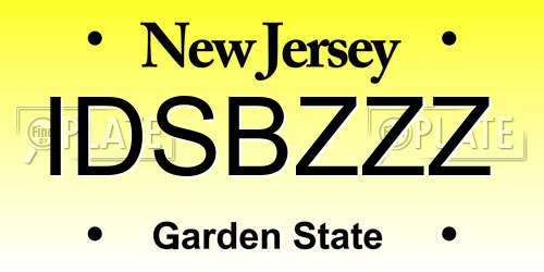 IDSBZZZ New Jersey License Plate