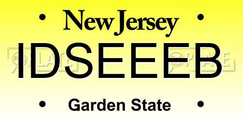 IDSEEEB New Jersey License Plate