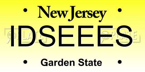 IDSEEES New Jersey License Plate
