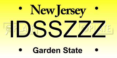 IDSSZZZ New Jersey License Plate