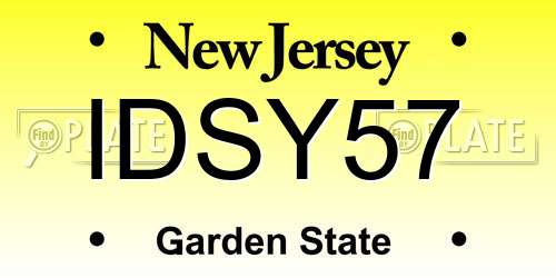IDSY57 New Jersey License Plate