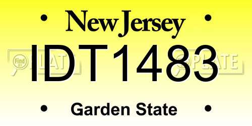 IDT1483 New Jersey License Plate