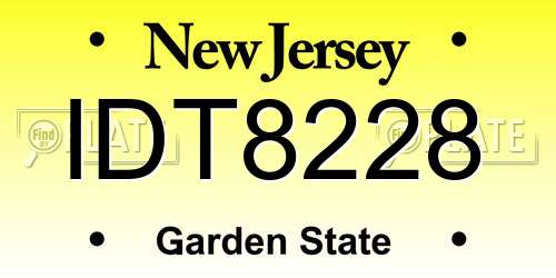 IDT8228 New Jersey License Plate