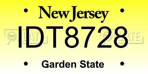 IDT8728 New Jersey License Plate