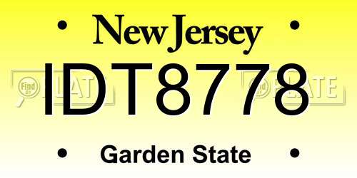 IDT8778 New Jersey License Plate