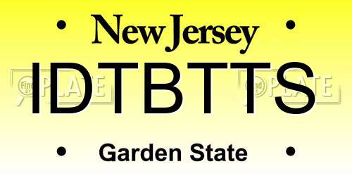 IDTBTTS New Jersey License Plate