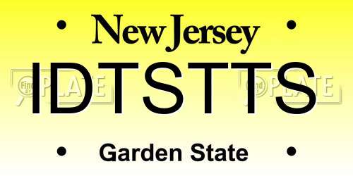 IDTSTTS New Jersey License Plate