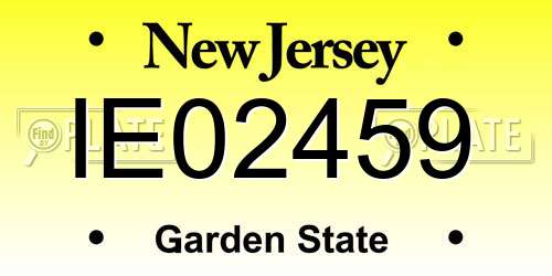 IE02459 New Jersey License Plate