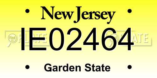 IE02464 New Jersey License Plate