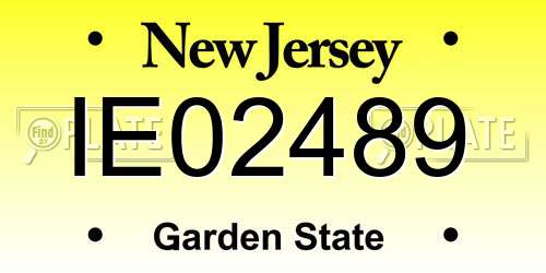IE02489 New Jersey License Plate