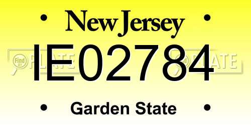IE02784 New Jersey License Plate