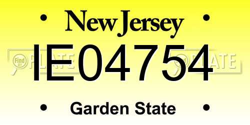 IE04754 New Jersey License Plate