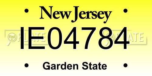IE04784 New Jersey License Plate