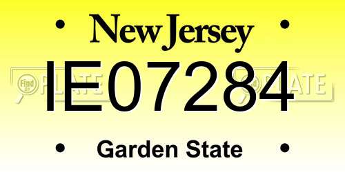 IE07284 New Jersey License Plate