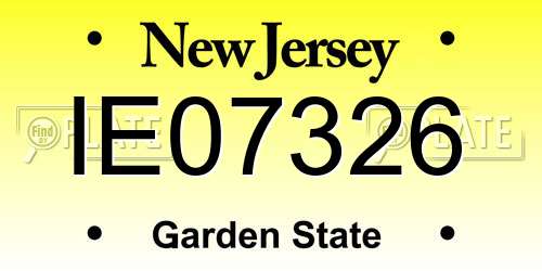 IE07326 New Jersey License Plate