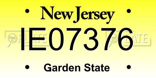 IE07376 New Jersey License Plate