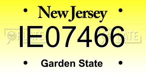 IE07466 New Jersey License Plate