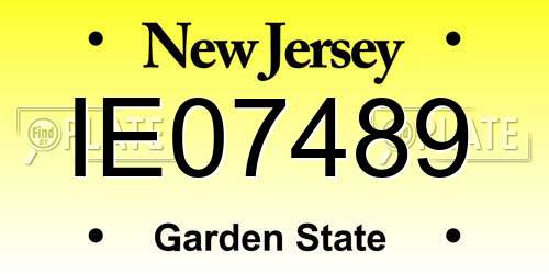 IE07489 New Jersey License Plate