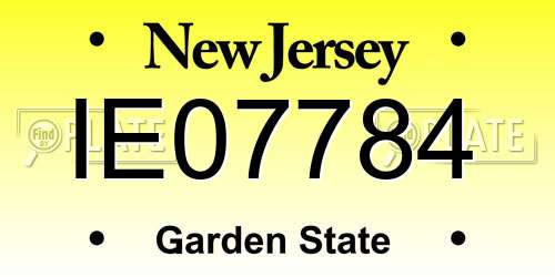 IE07784 New Jersey License Plate