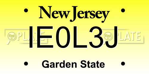 IE0L3J New Jersey License Plate