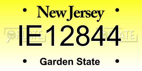 IE12844 New Jersey License Plate