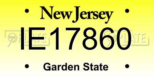 IE17860 New Jersey License Plate