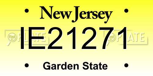 IE21271 New Jersey License Plate