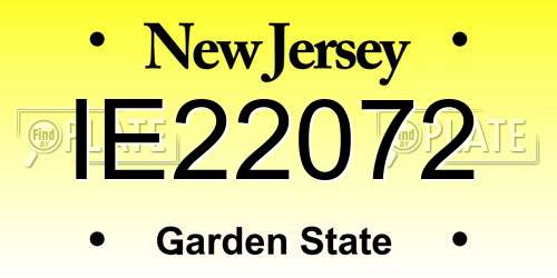 IE22072 New Jersey License Plate