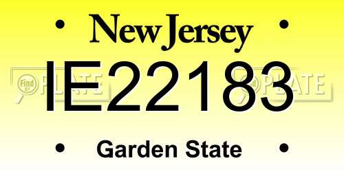 IE22183 New Jersey License Plate