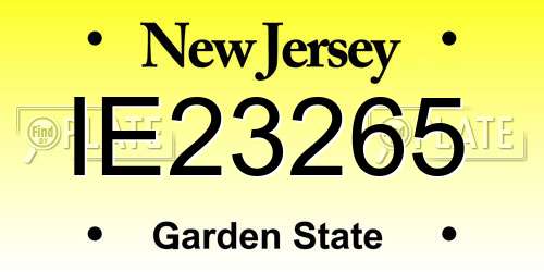 IE23265 New Jersey License Plate