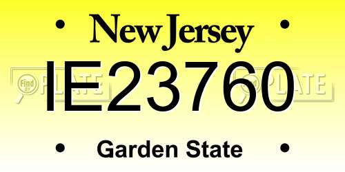 IE23760 New Jersey License Plate