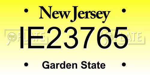 IE23765 New Jersey License Plate