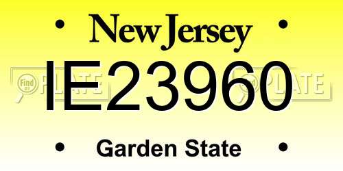 IE23960 New Jersey License Plate