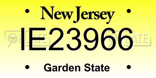 IE23966 New Jersey License Plate