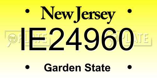 IE24960 New Jersey License Plate