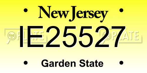 IE25527 New Jersey License Plate