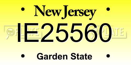 IE25560 New Jersey License Plate