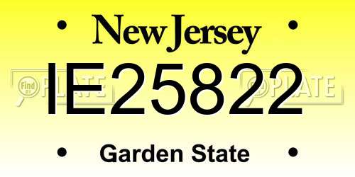 IE25822 New Jersey License Plate