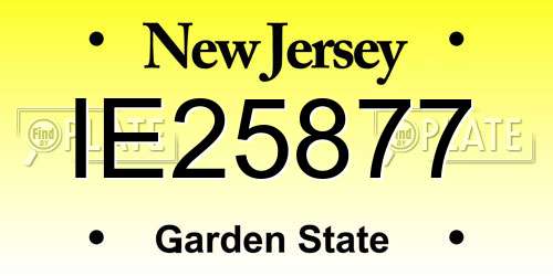 IE25877 New Jersey License Plate